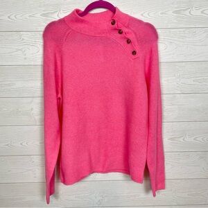 J. Crew Factory Button Sweater Extra Soft Pink Size Medium NWT Wool Blend